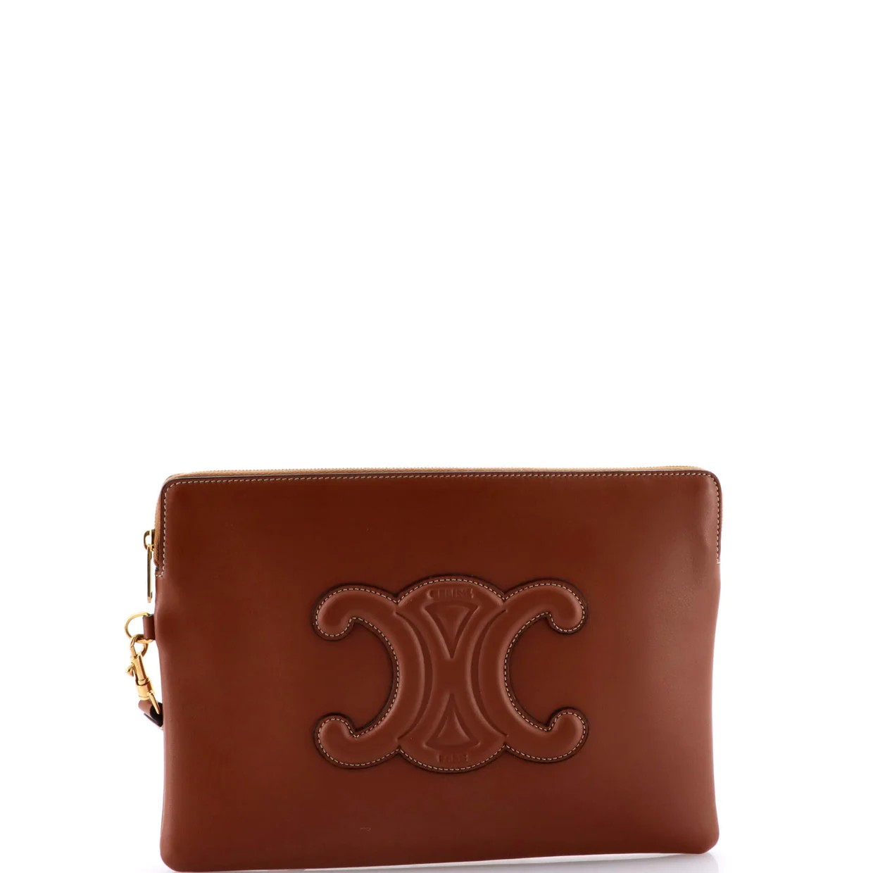 Cuir Triomphe Wristlet Pouch Leather Small - Deep Luxury