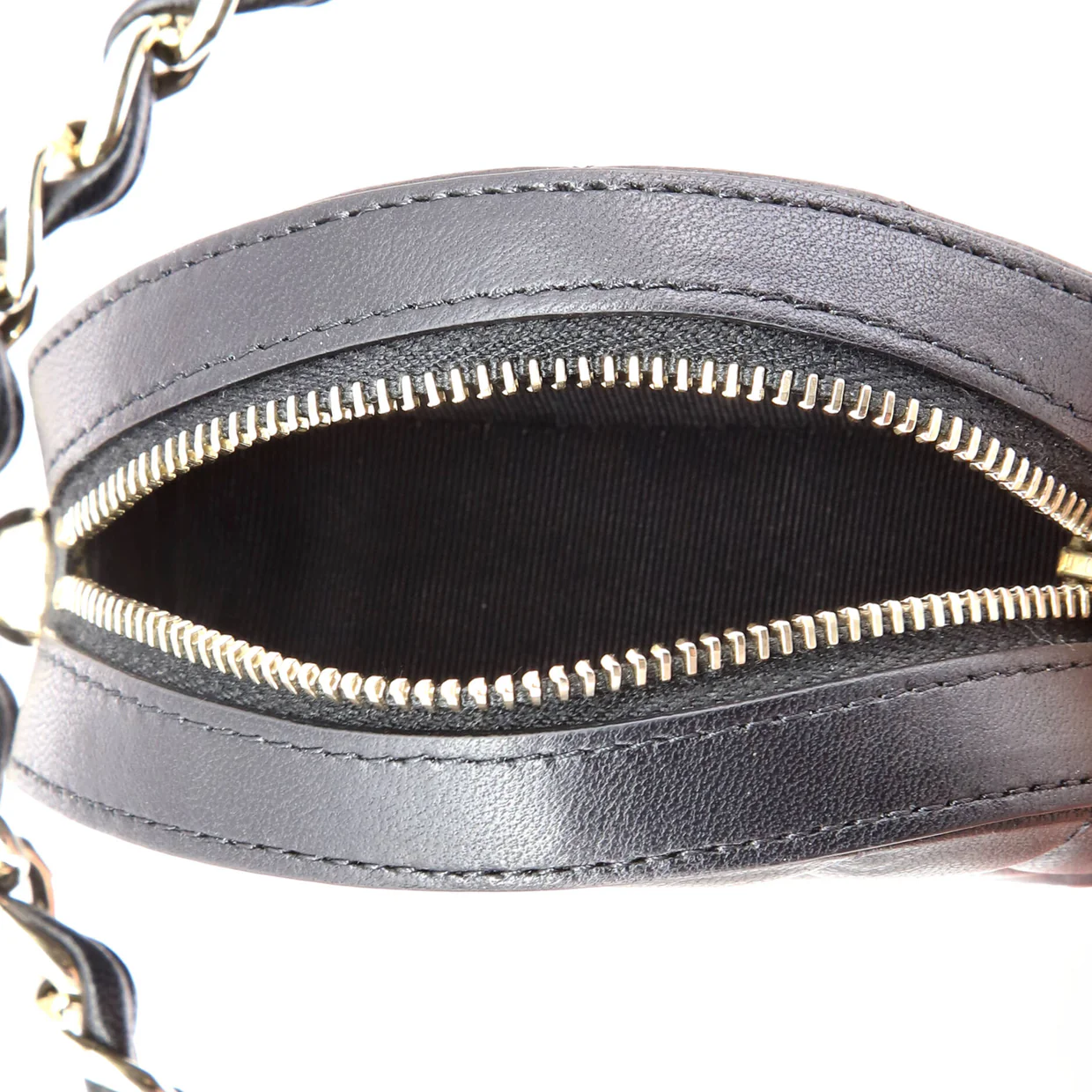 Frame Chain Around Round Clutch with Chain Quilted Lambskin Mini - Deep Luxury