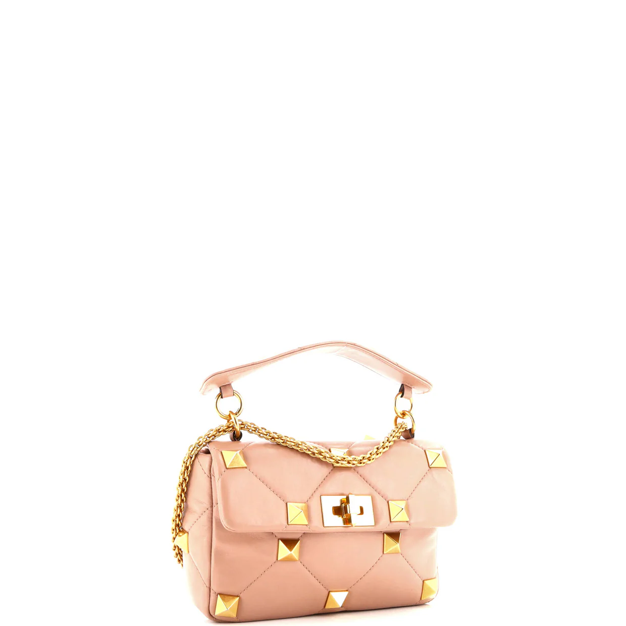 Roman Stud Flap Bag Quilted Leather Medium - Deep Luxury