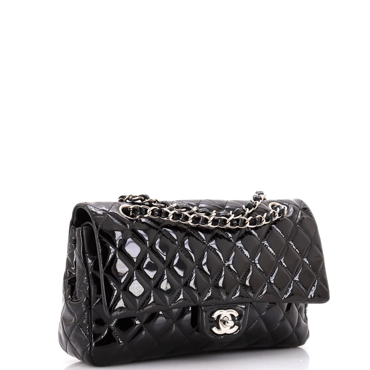 Classic Double Flap Bag Quilted Patent Medium - Deep Luxury
