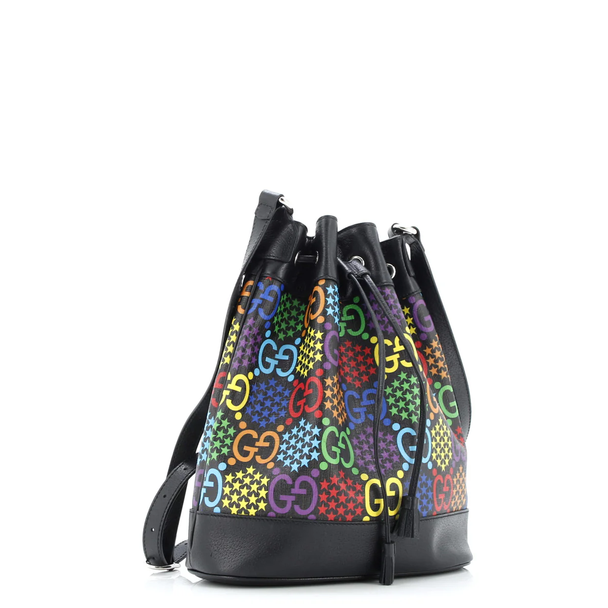 Bucket Bag Psychedelic Print GG Coated Canvas Medium - Deep Luxury