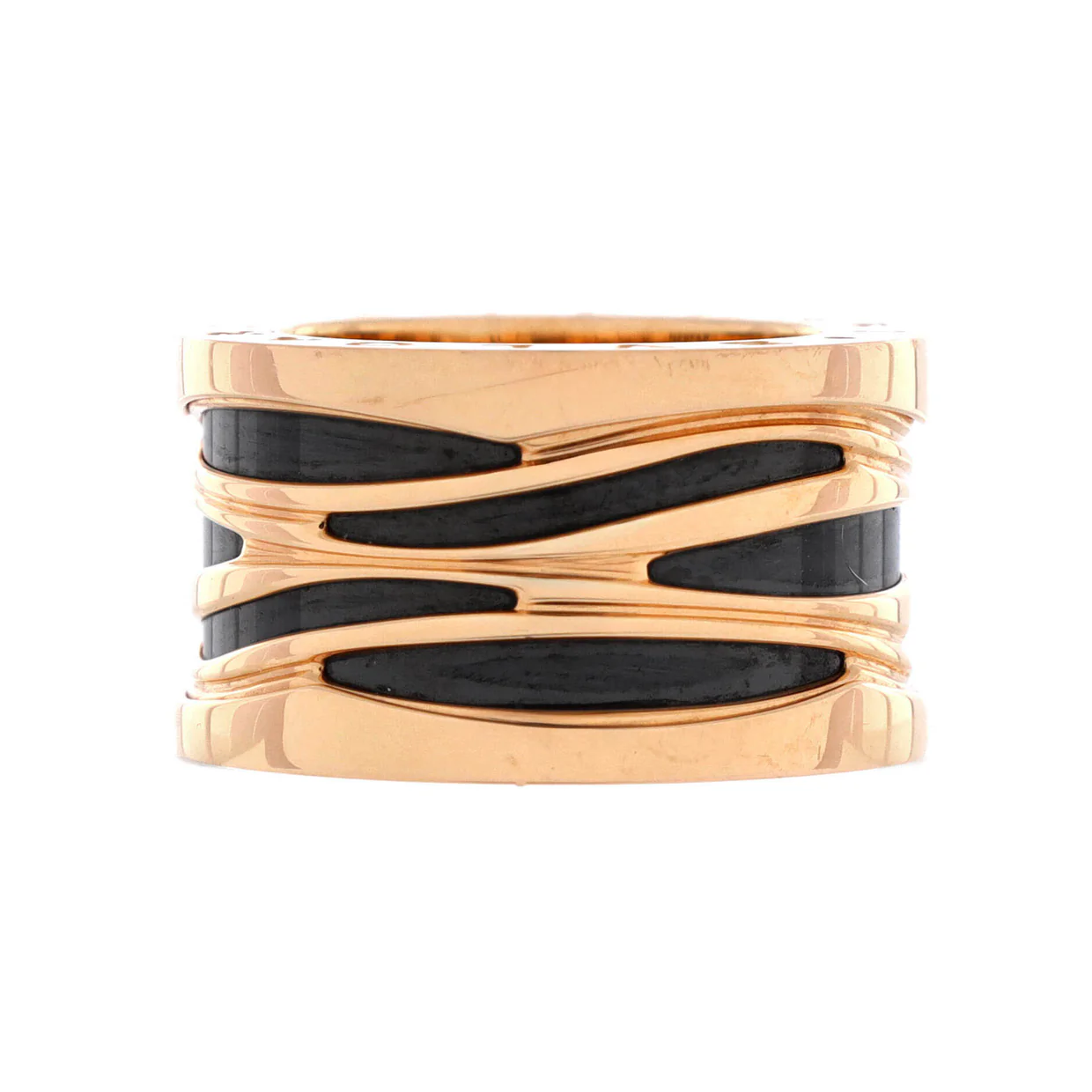 B.Zero1 Design Legend Zaha Hadid Four Band Ring 18K Rose Gold with Ceramic - Deep Luxury