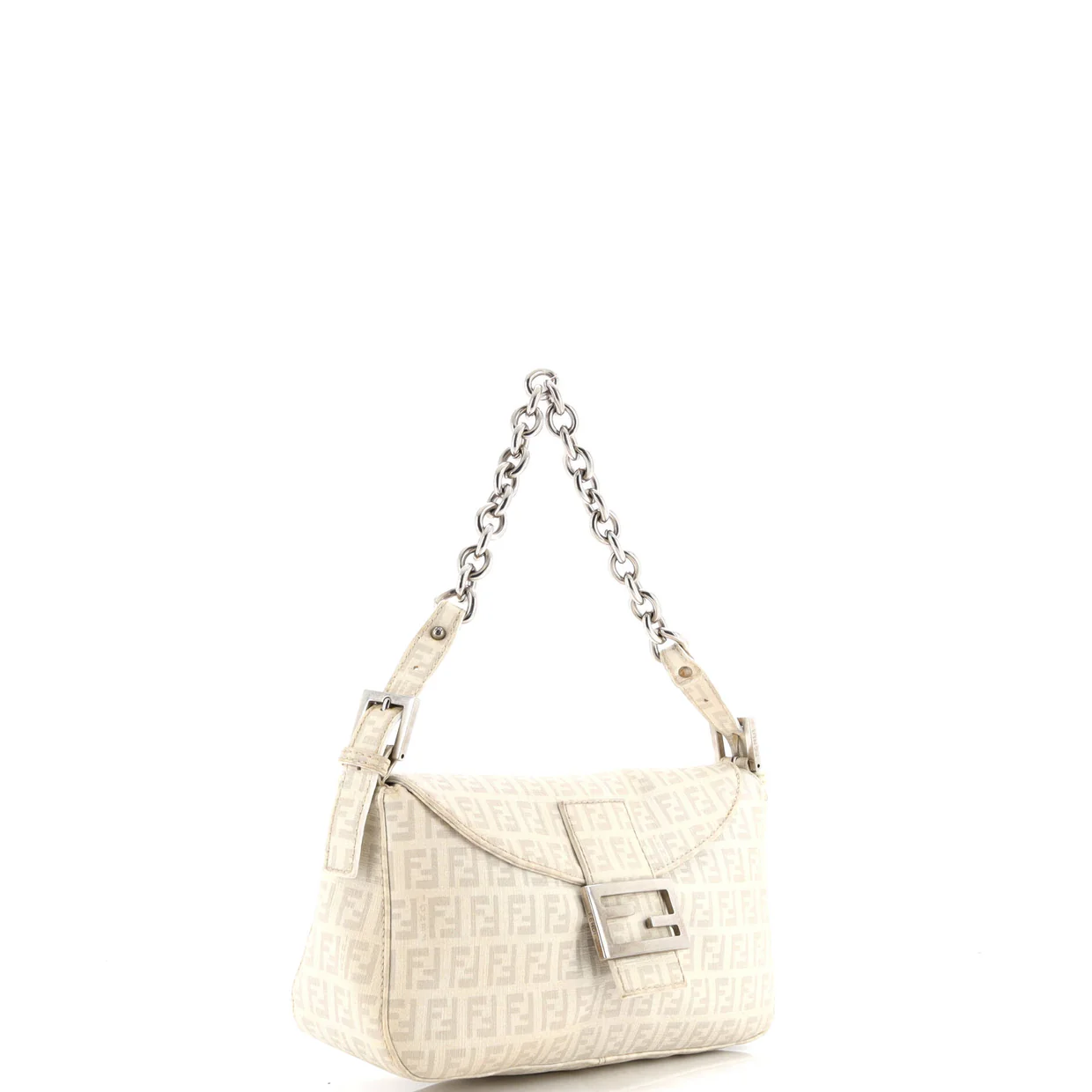 Vintage FF Buckle Curved Hobo Zucchino Coated Canvas Small - Deep Luxury