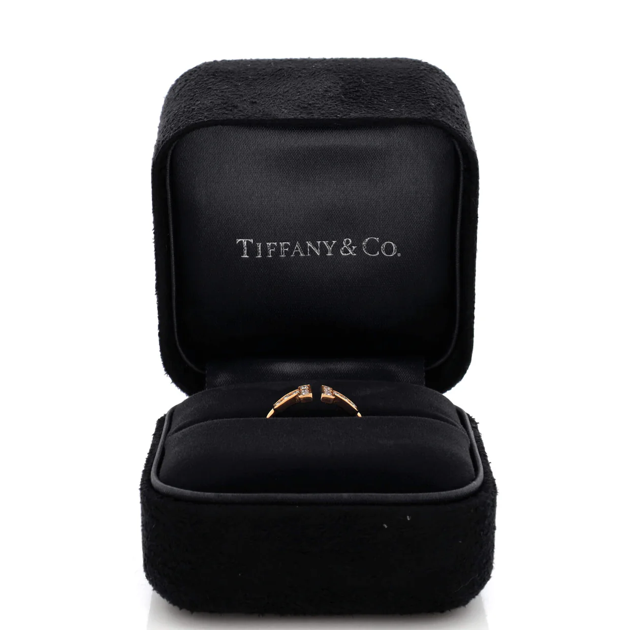 T Wire Ring 18K Rose Gold with Diamonds - Deep Luxury
