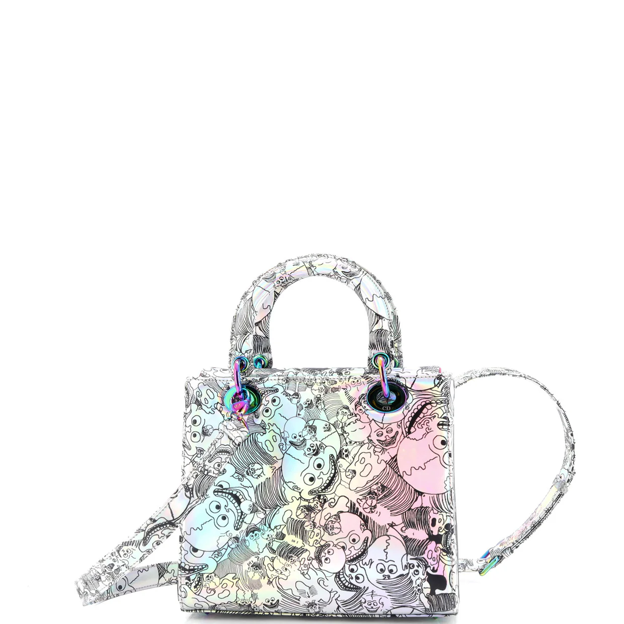 Lady Dior Art Bag Limited Edition Zhang Huan Metallic Leather Small - Deep Luxury