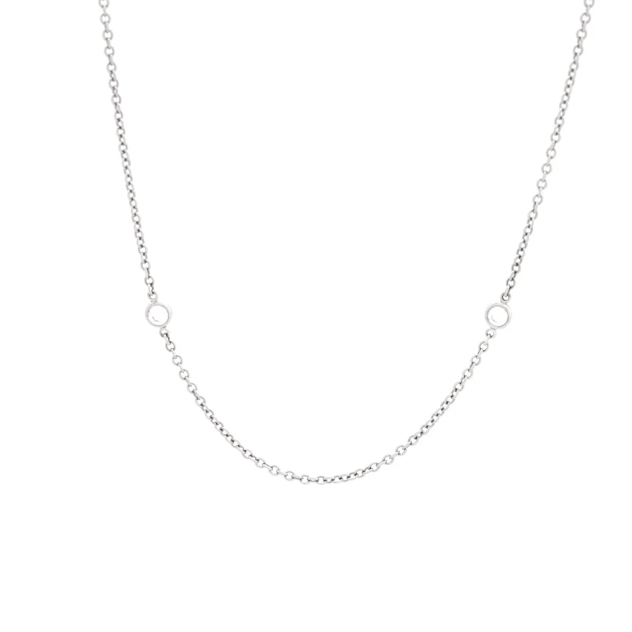 Elsa Peretti Diamonds By The Yard 10 Stone Necklace Platinum with Diamonds - Deep Luxury