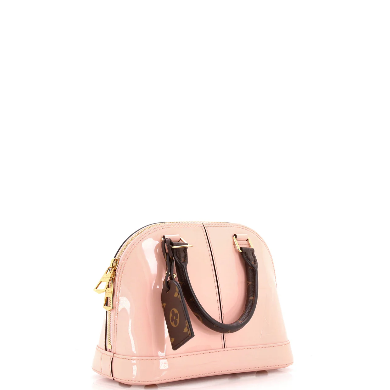 Alma Handbag Vernis with Monogram Canvas BB - Deep Luxury