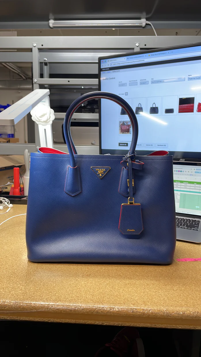 Cuir Double Tote Saffiano Leather Large - Deep Luxury