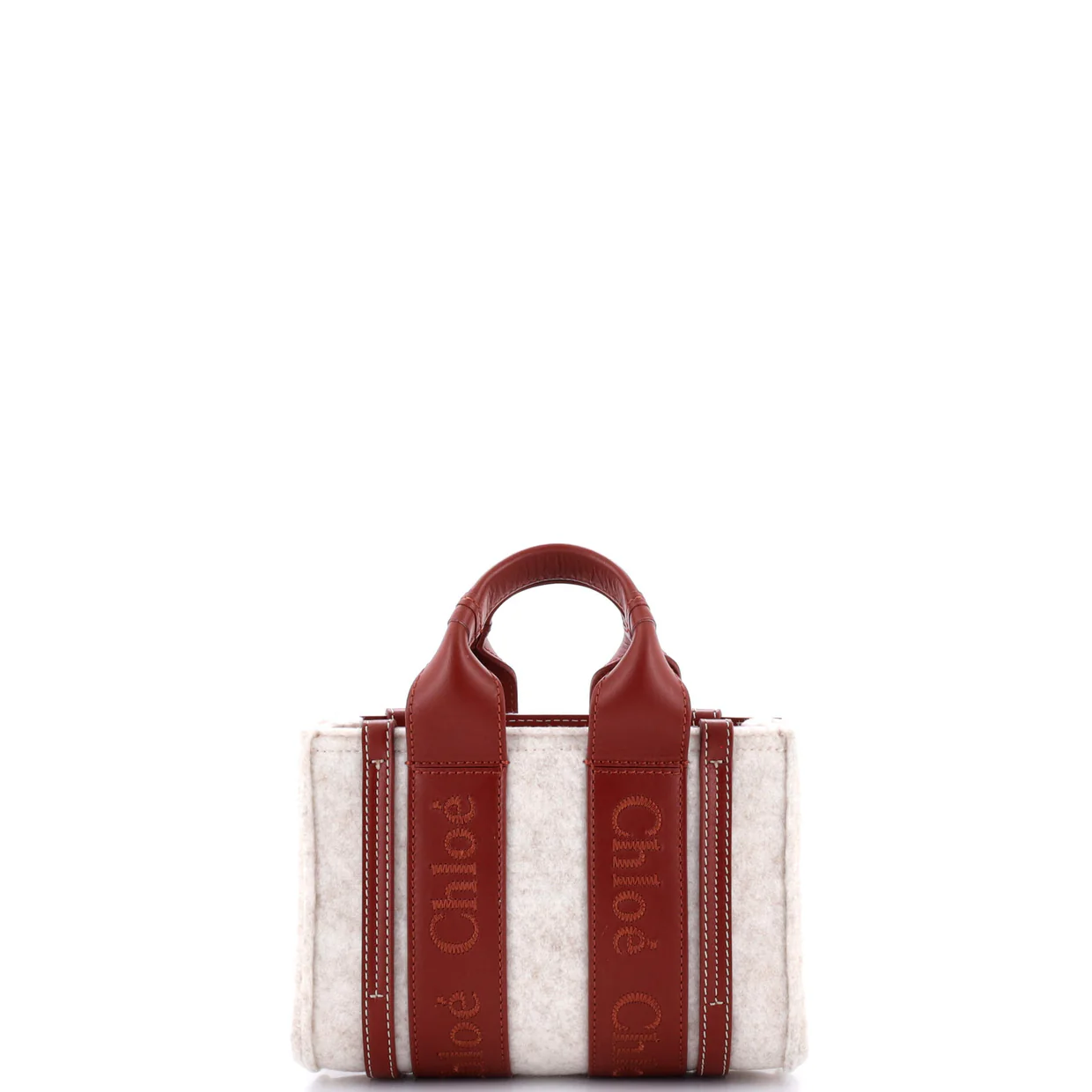 Woody Tote Recycled Felt with Leather Small - Deep Luxury