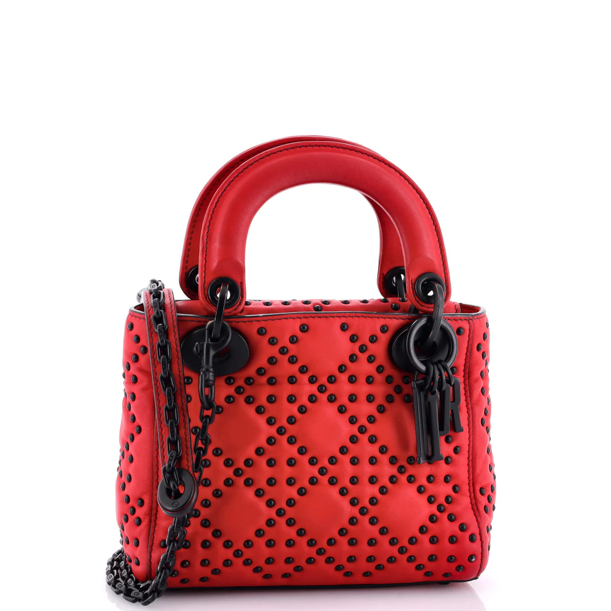 Lady Dior Chain Bag Cannage Studded Calfskin Mini - Deep Luxury