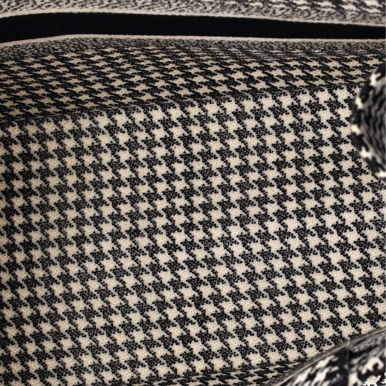 Book Tote Houndstooth Canvas Medium - Deep Luxury
