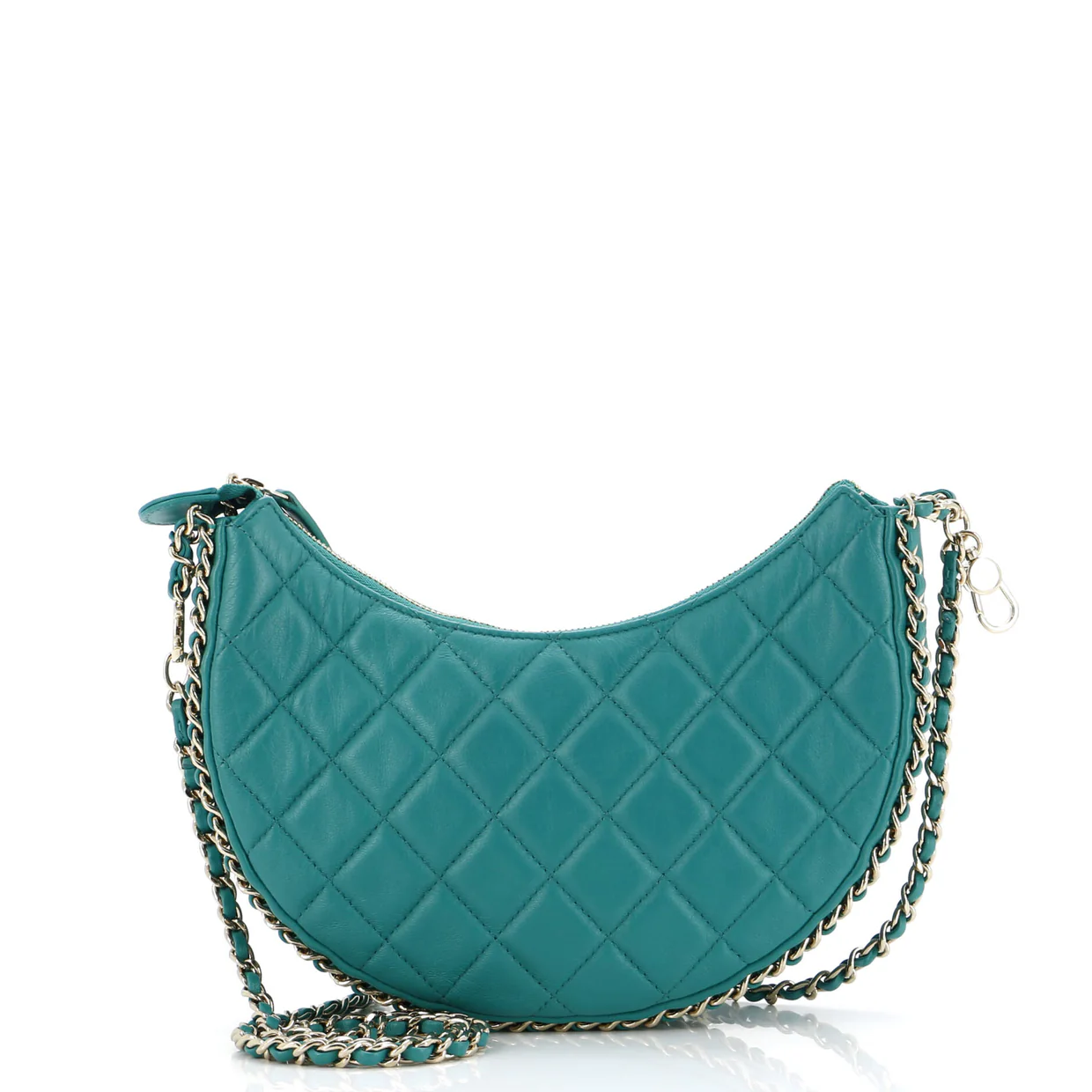 Chain Around Hook Hobo Quilted Lambskin Small - Deep Luxury