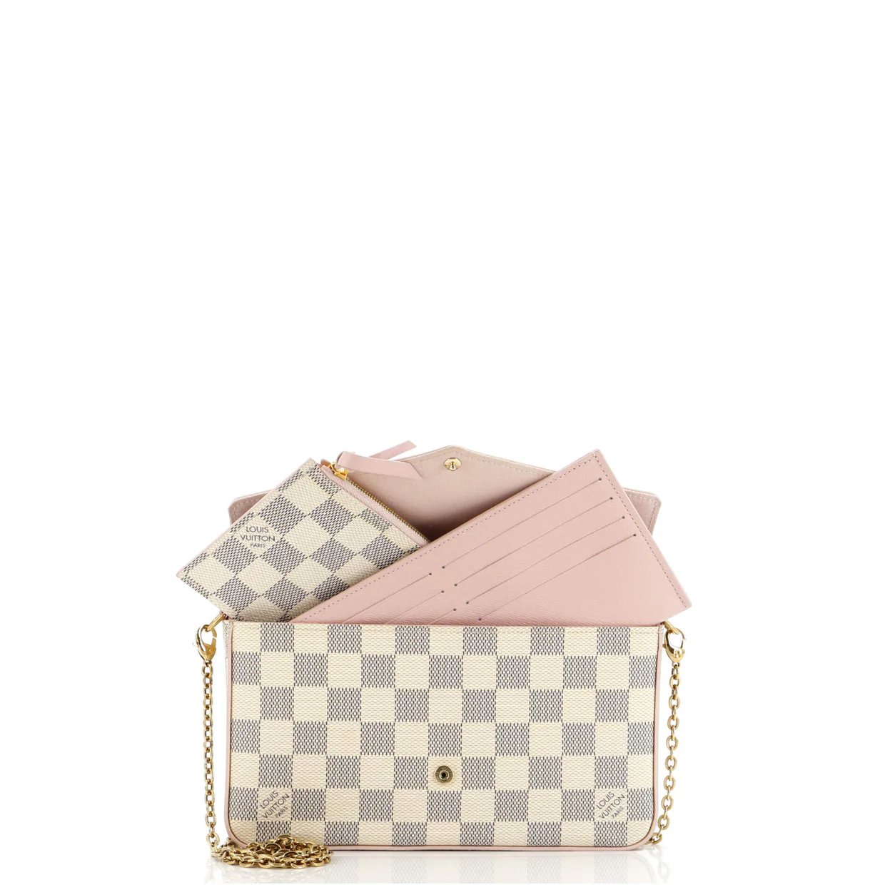 Felicie Pochette Damier and Leather - Deep Luxury