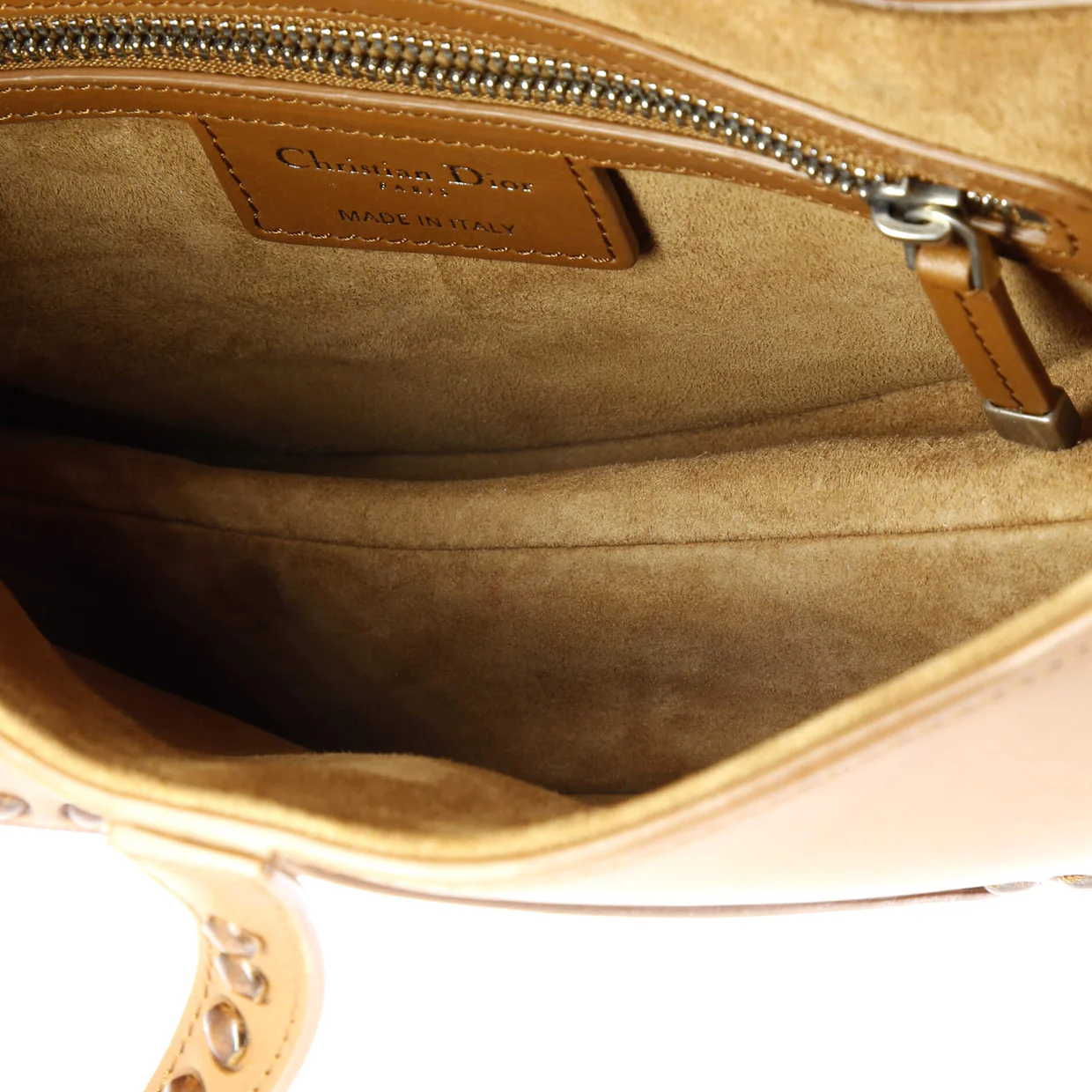 Saddle Handbag with Strap Studded Leather Medium - Deep Luxury