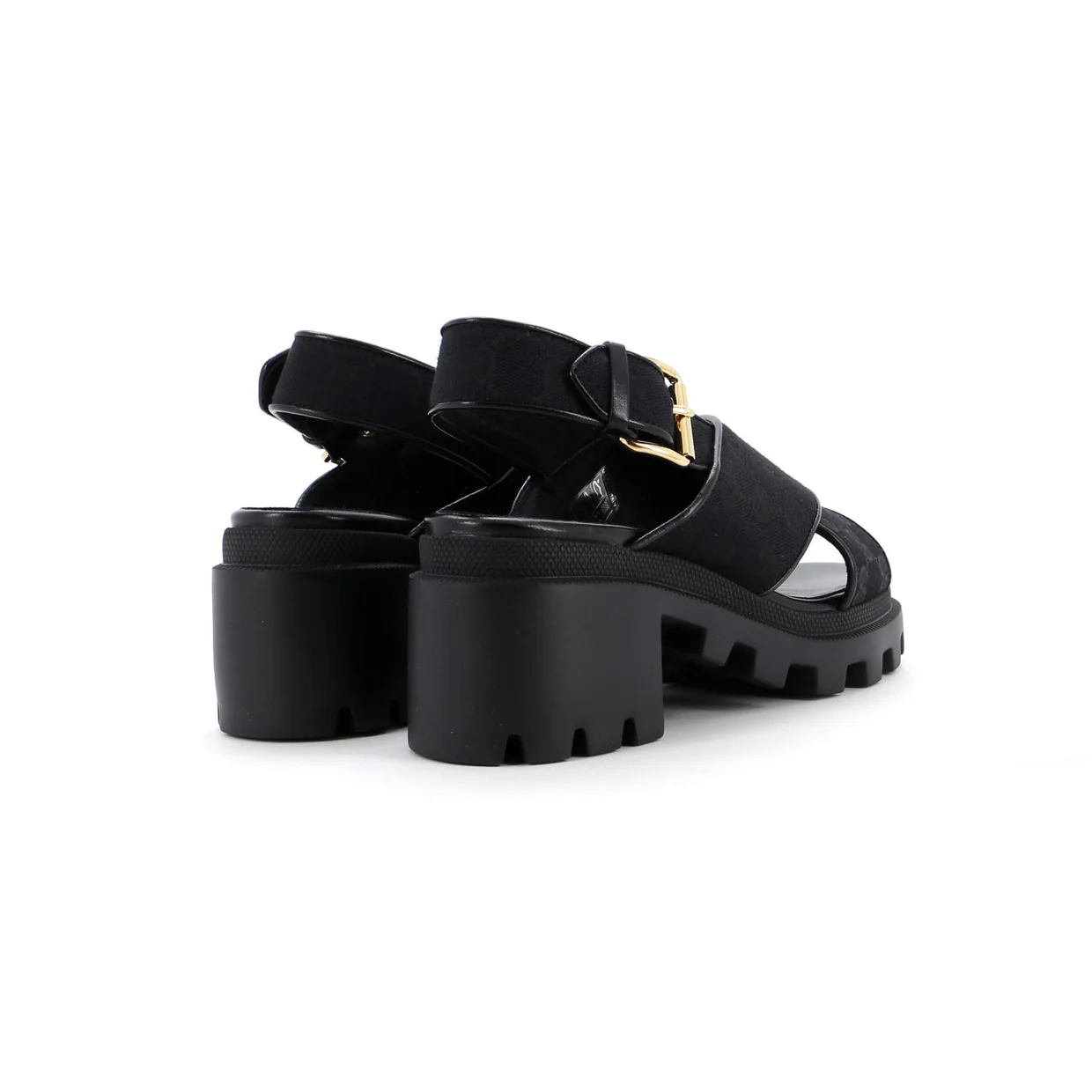 Women's Lug Sole Platform Slingback Sandals GG Canvas - Deep Luxury