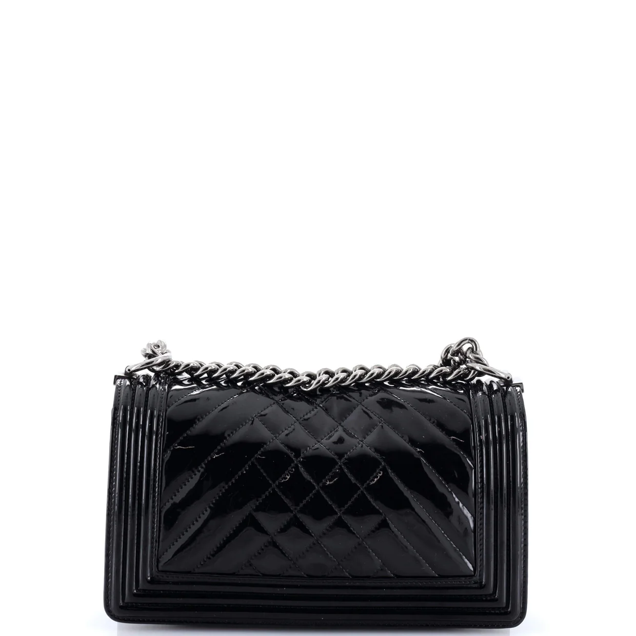 Boy Flap Bag Chevron Patent Old Medium - Deep Luxury