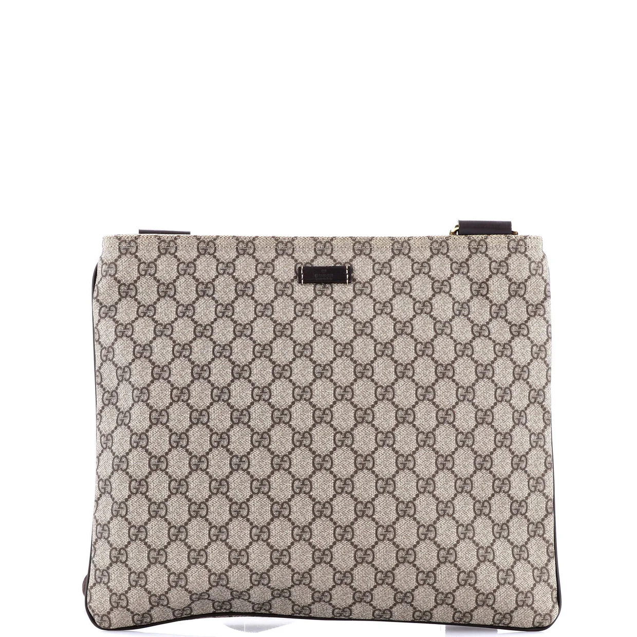 Zip Top Messenger Bag GG Coated Canvas Large - Deep Luxury