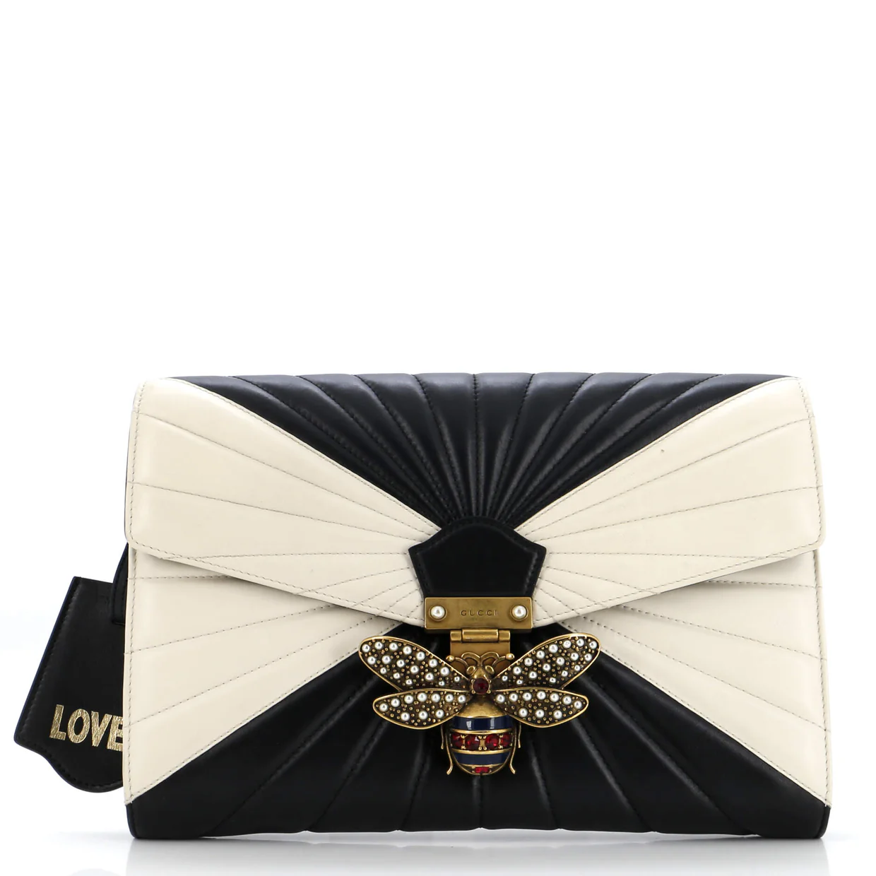 Queen Margaret Clutch Colorblock Leather - Deep Luxury