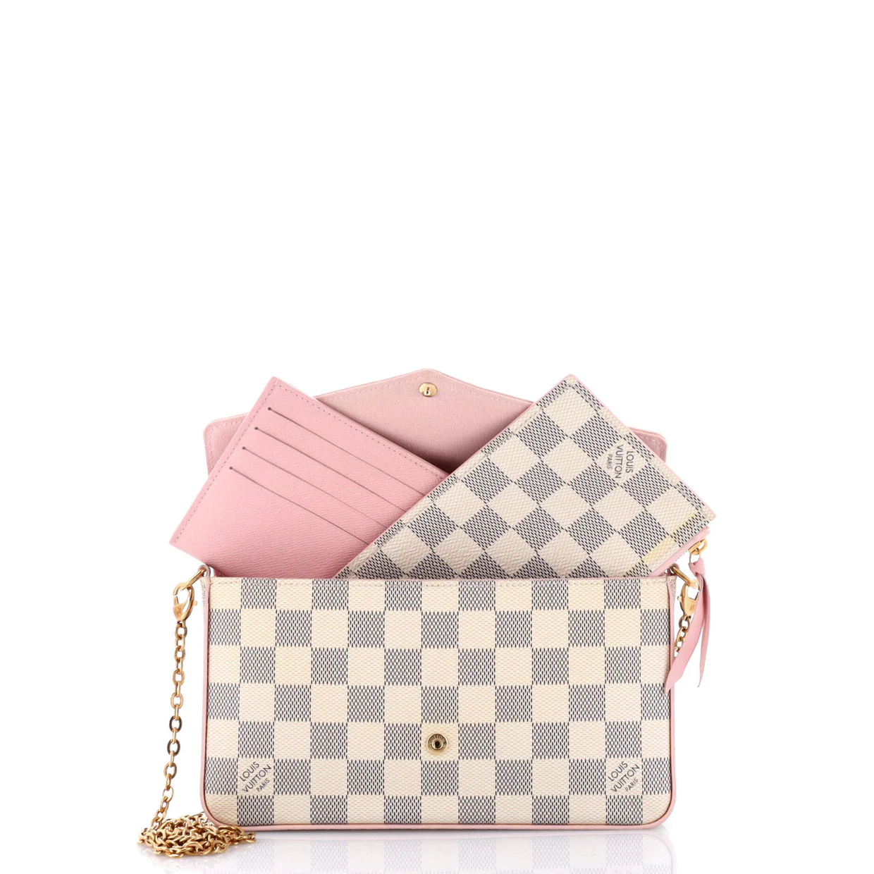 Felicie Pochette Damier and Leather - Deep Luxury