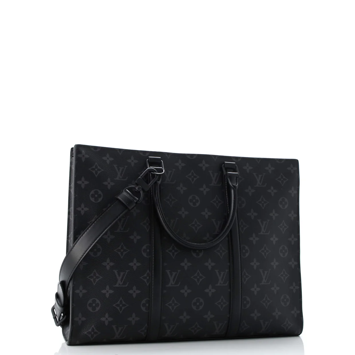 Sac Plat Zipper Tote Monogram Eclipse Canvas Horizontal - Deep Luxury