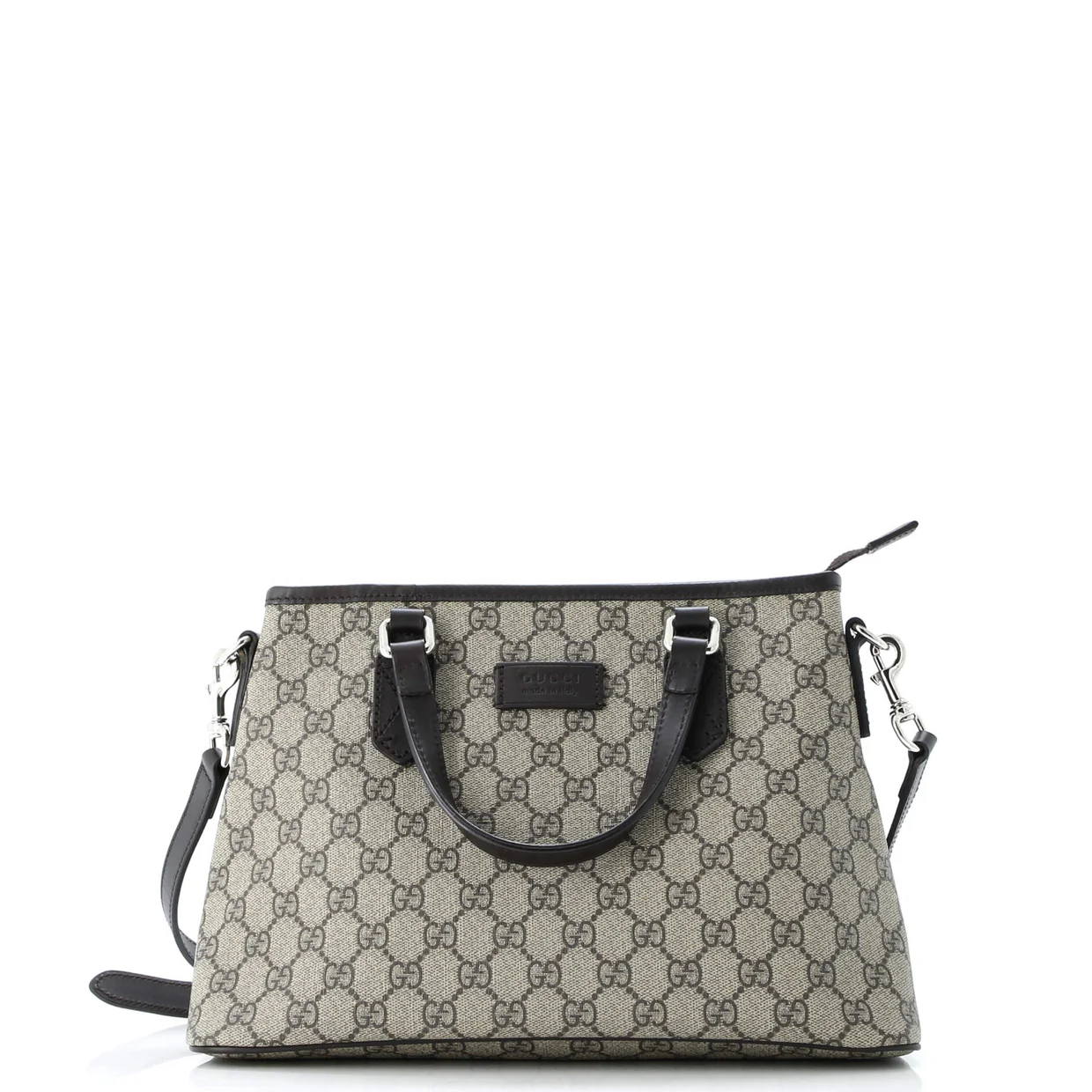 Convertible Zip Tote GG Coated Canvas with Leather Small - Deep Luxury