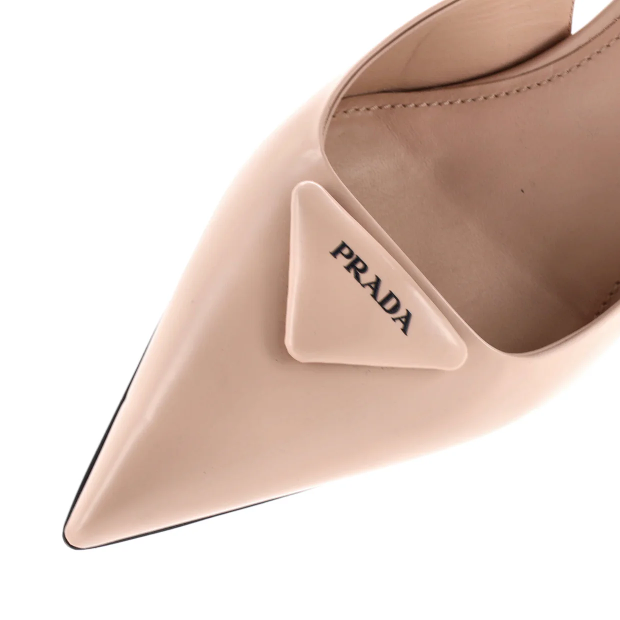 Women's Triangle Logo Slingback Pumps Leather - Deep Luxury