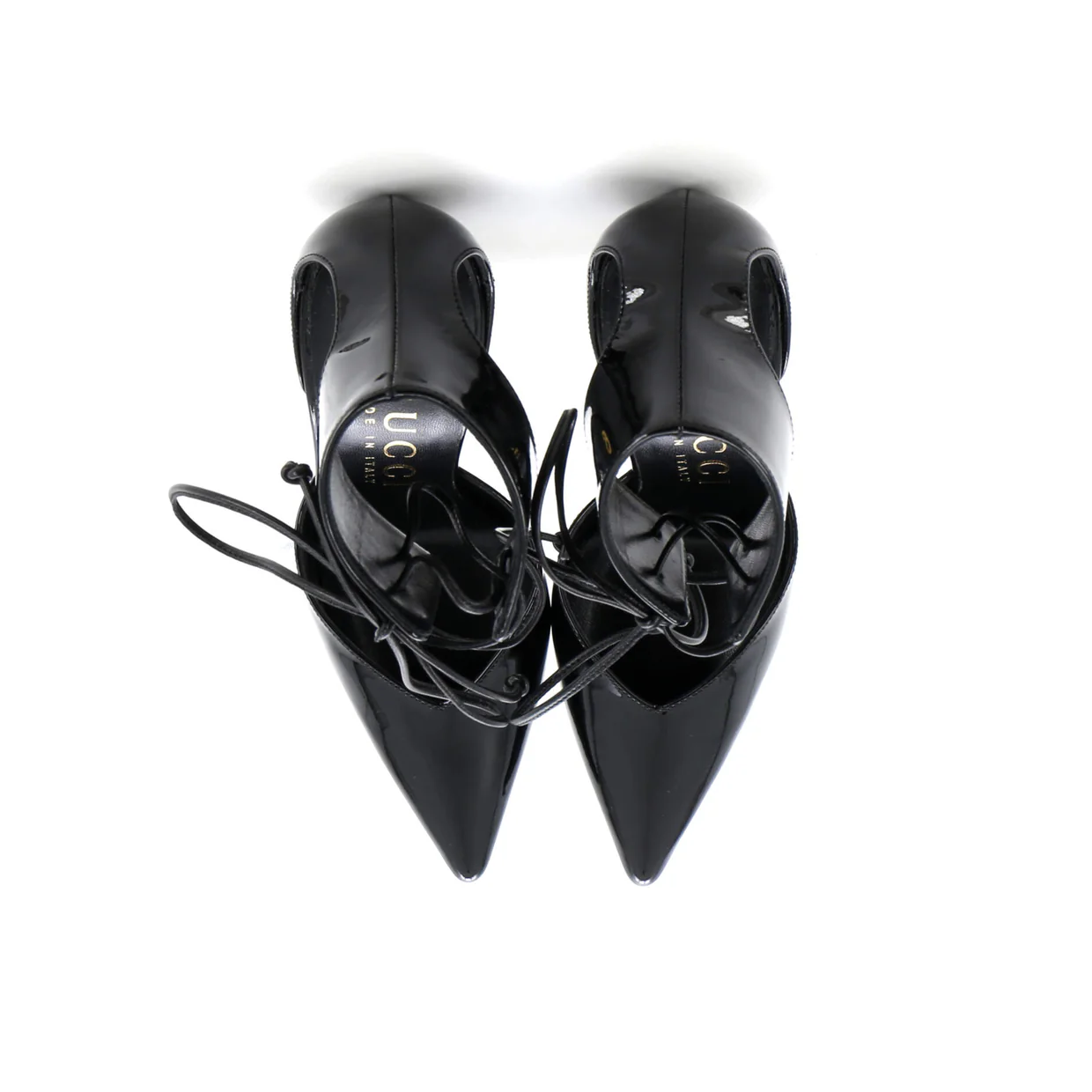 Women's Laced Up Ankle Cuff Pumps Patent - Deep Luxury