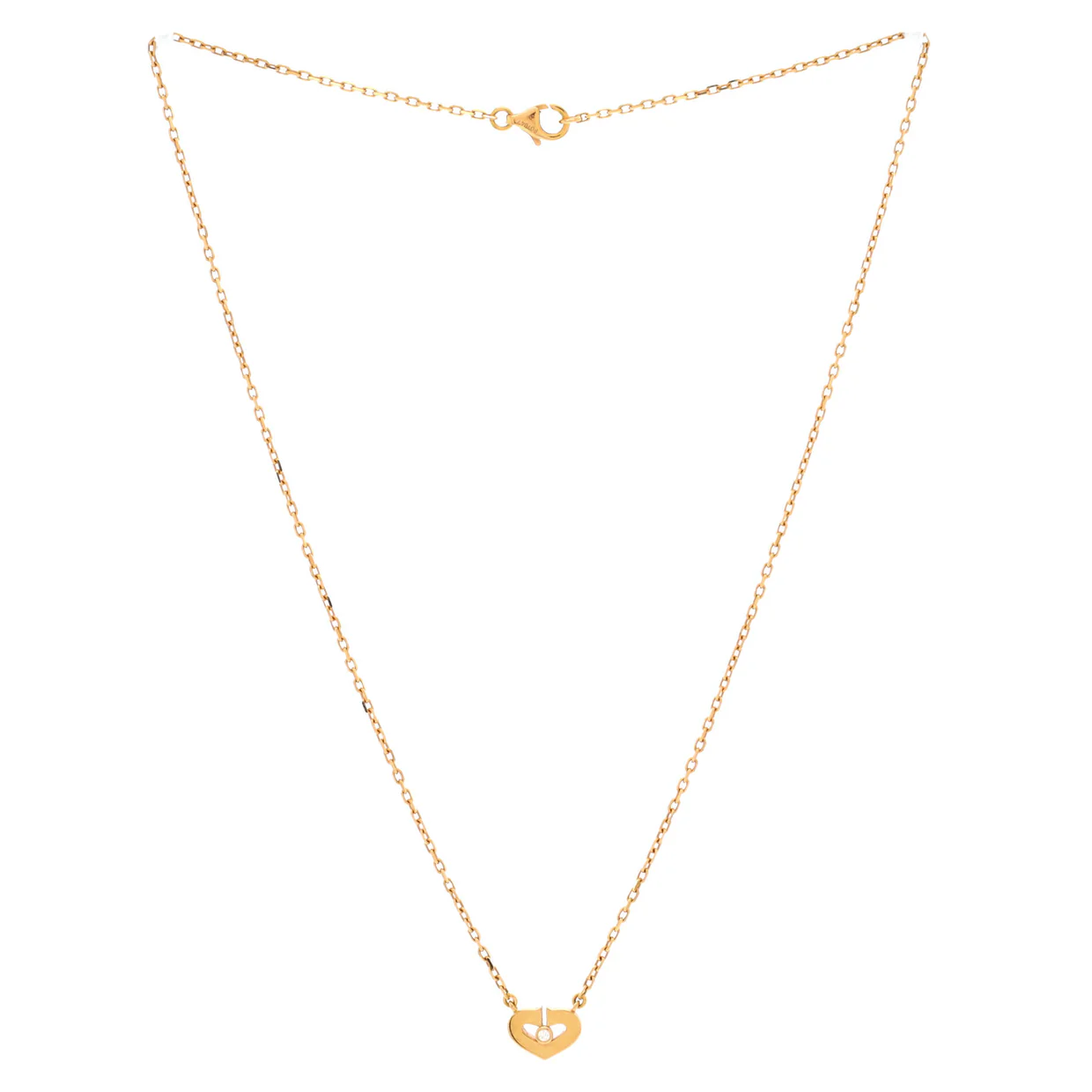 C Heart de Cartier Pendant Necklace 18K Rose Gold with Diamond XS - Deep Luxury