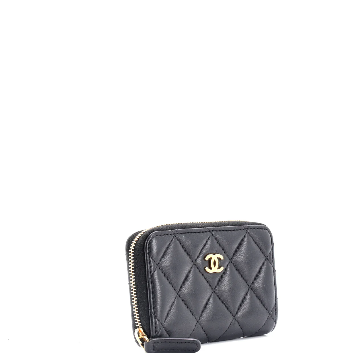 CC Zip Coin Purse Quilted Lambskin Small - Deep Luxury