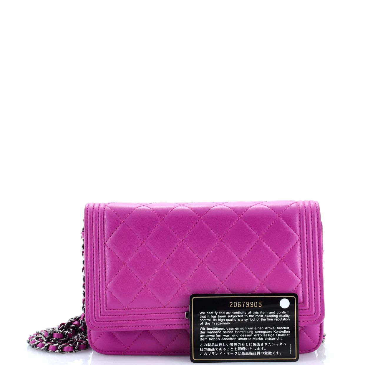 Boy Wallet on Chain Quilted Lambskin - Deep Luxury