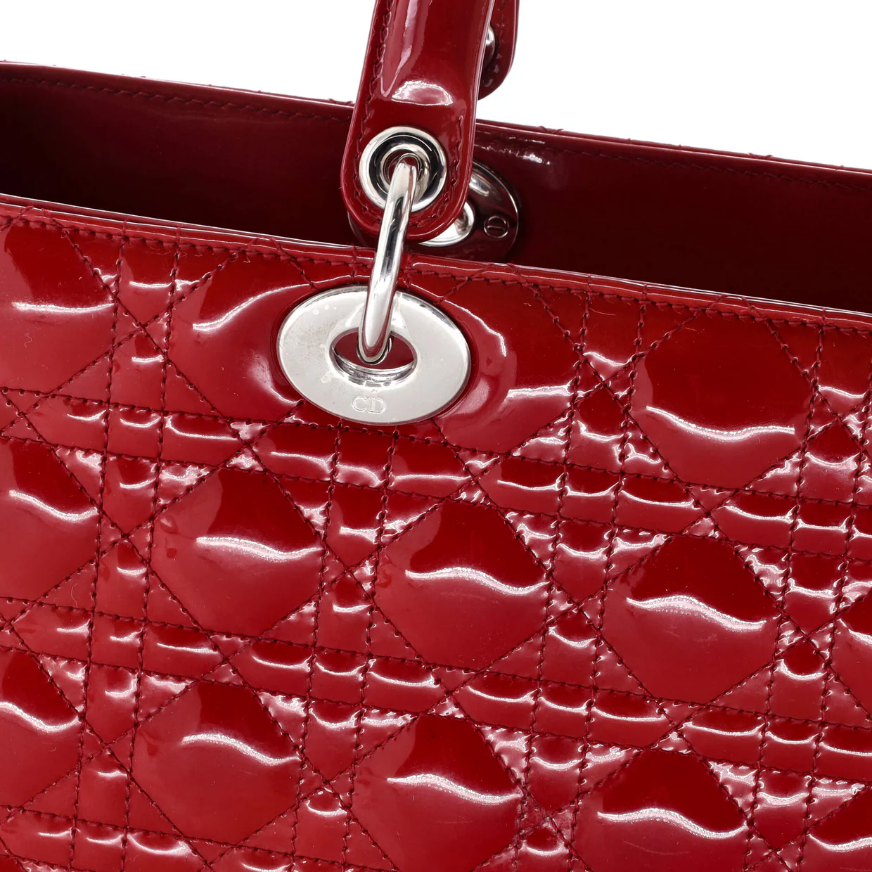Lady Dior Bag Cannage Quilt Patent Large - Deep Luxury