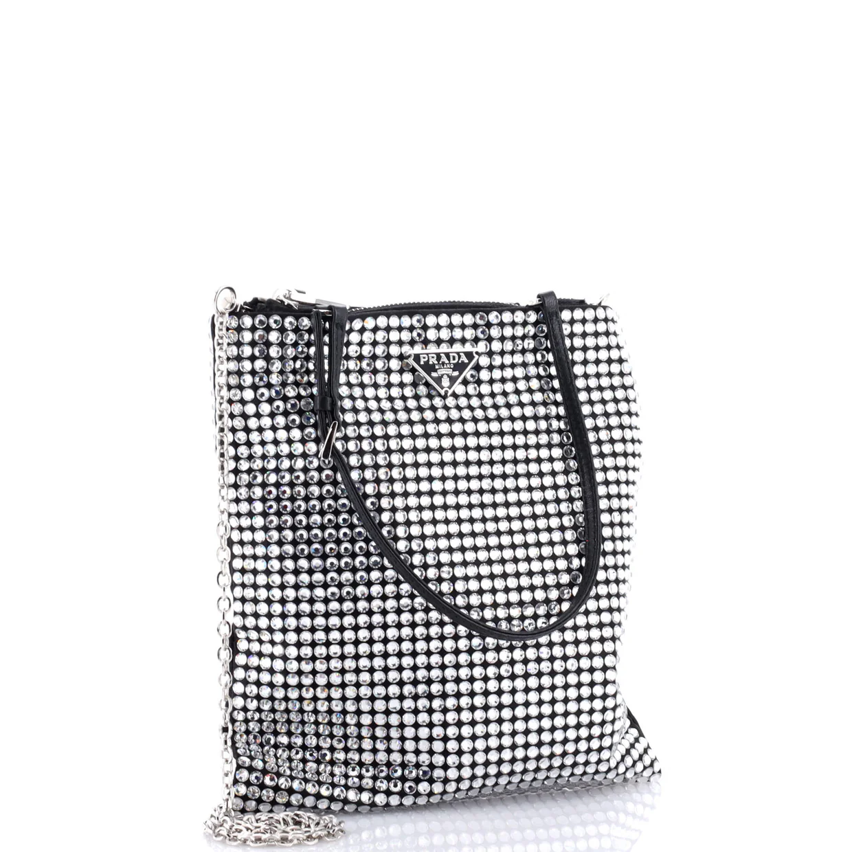 Convertible Open Tote Crystal Embellished Satin Mini - Deep Luxury