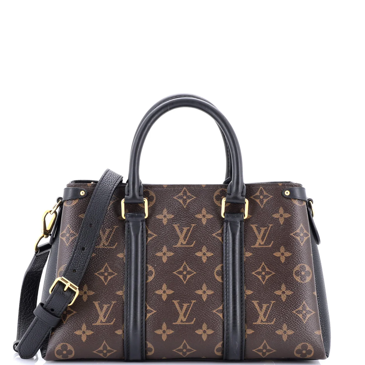 Soufflot Tote Monogram Canvas with Leather BB - Deep Luxury