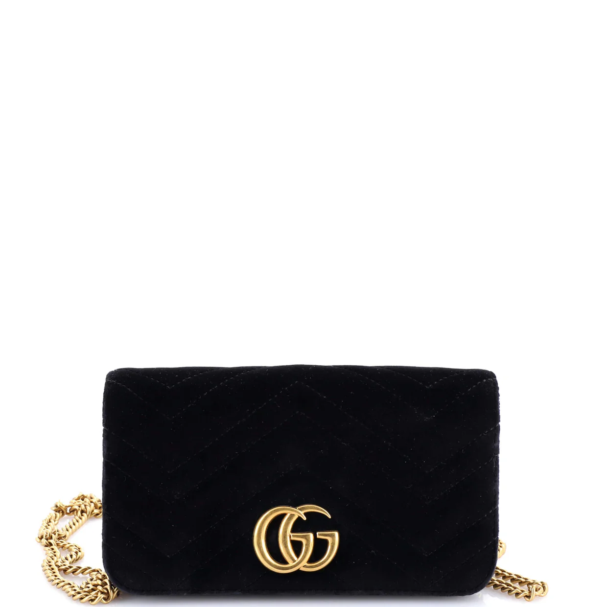 GG Marmont Chain Flap Bag Matelasse Velvet Mini - Deep Luxury