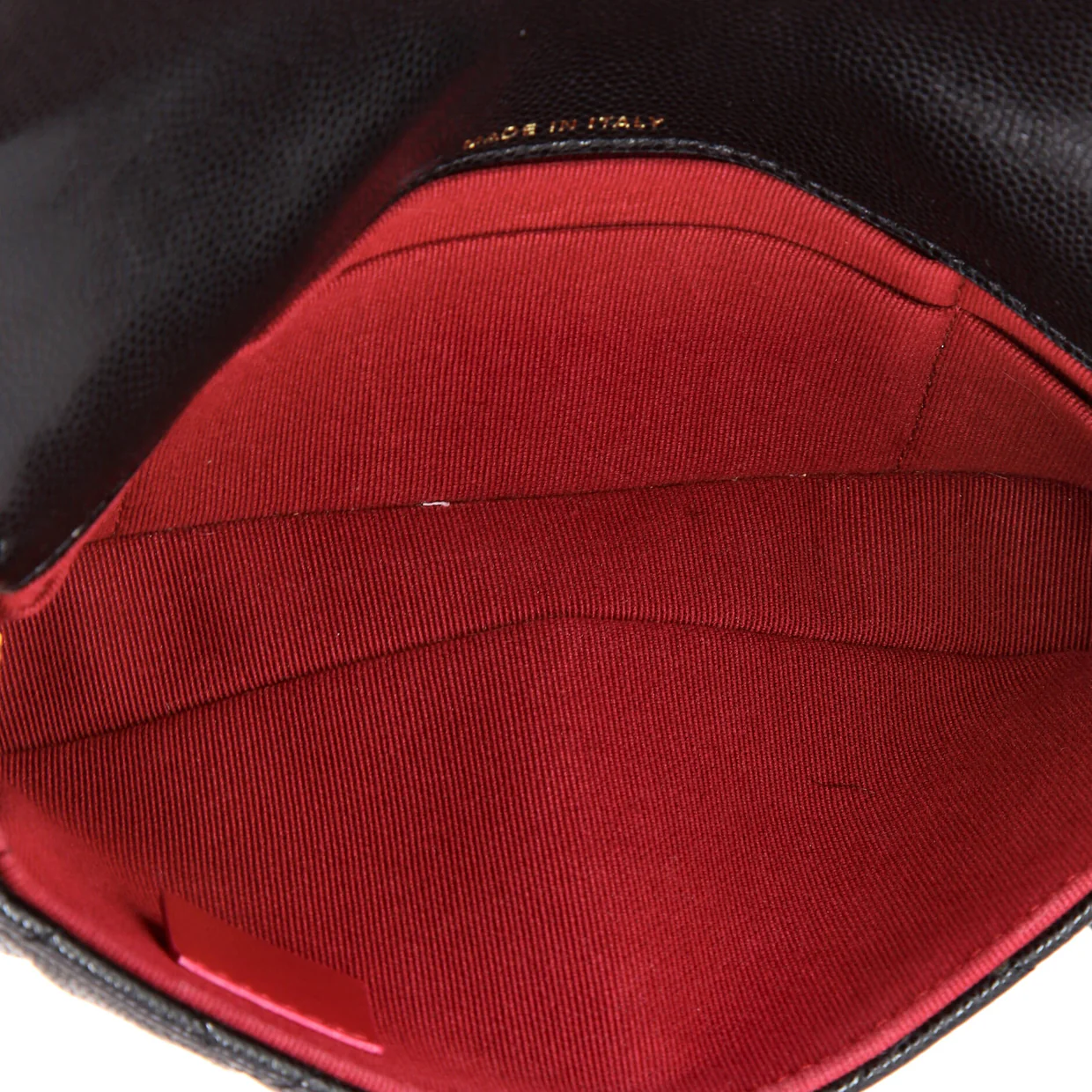 Twist Your Buttons Flap Clutch with Chain Quilted Caviar - Deep Luxury