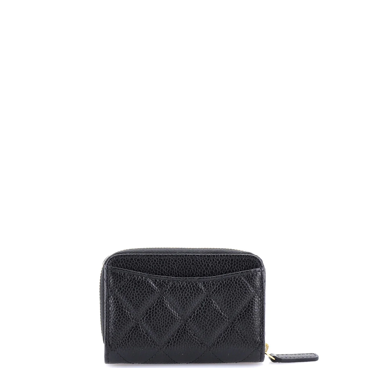 CC Zip Coin Purse Quilted Caviar Small - Deep Luxury