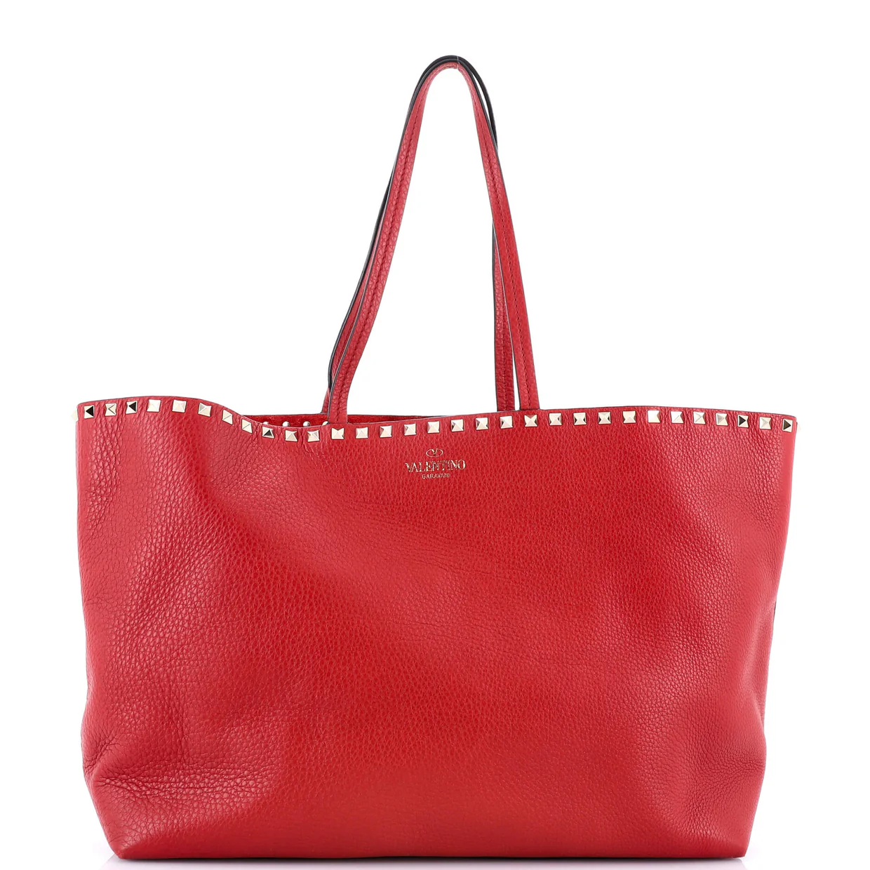 Rockstud Shopper Tote Leather Large - Deep Luxury