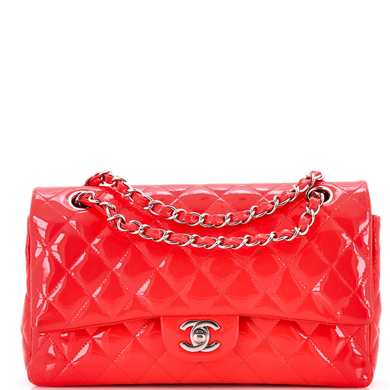 Classic Double Flap Bag Quilted Patent Medium - Deep Luxury