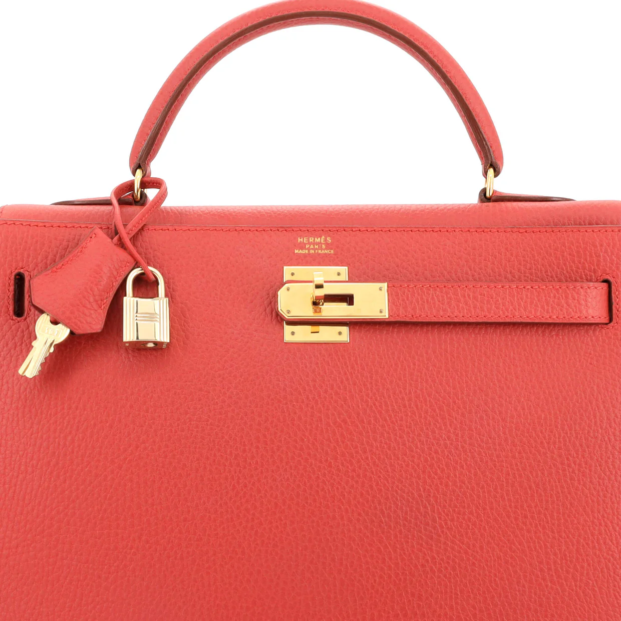 Kelly Handbag Rouge Vif Ardennes with Gold Hardware 32 - Deep Luxury