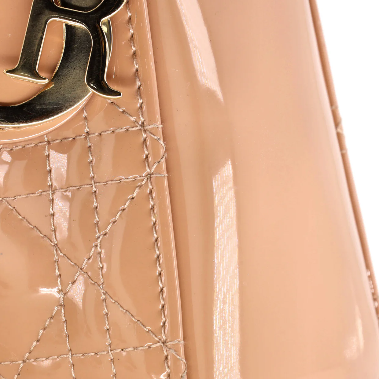 Lady Dior Chain Bag Cannage Quilt Patent Mini - Deep Luxury