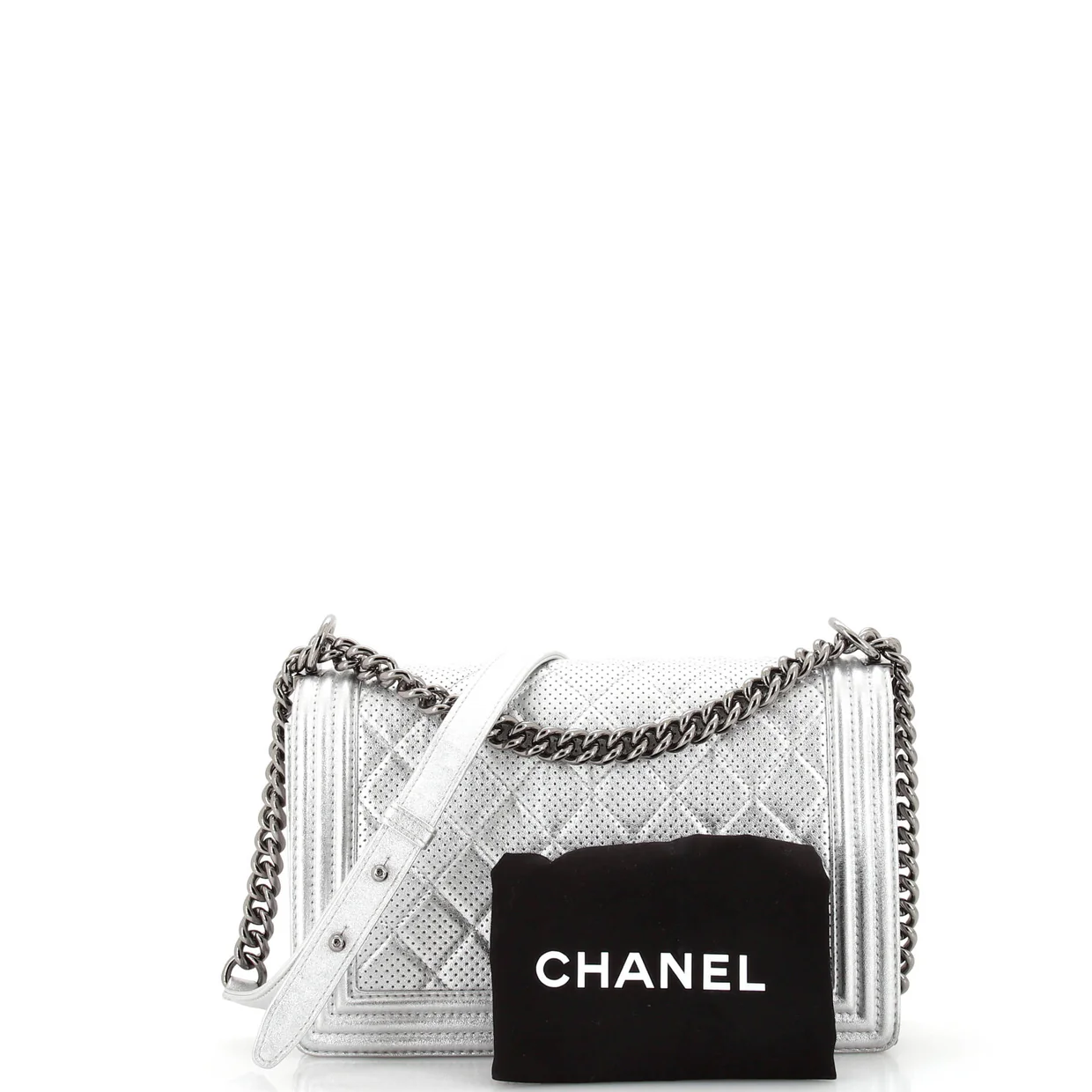 Boy Flap Bag Quilted Perforated Lambskin Old Medium - Deep Luxury