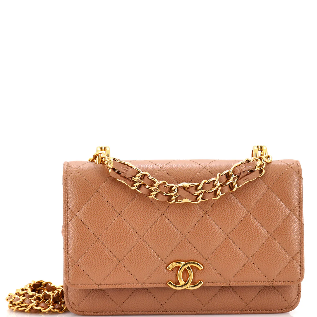 Coco First Wallet on Chain Quilted Caviar - Deep Luxury