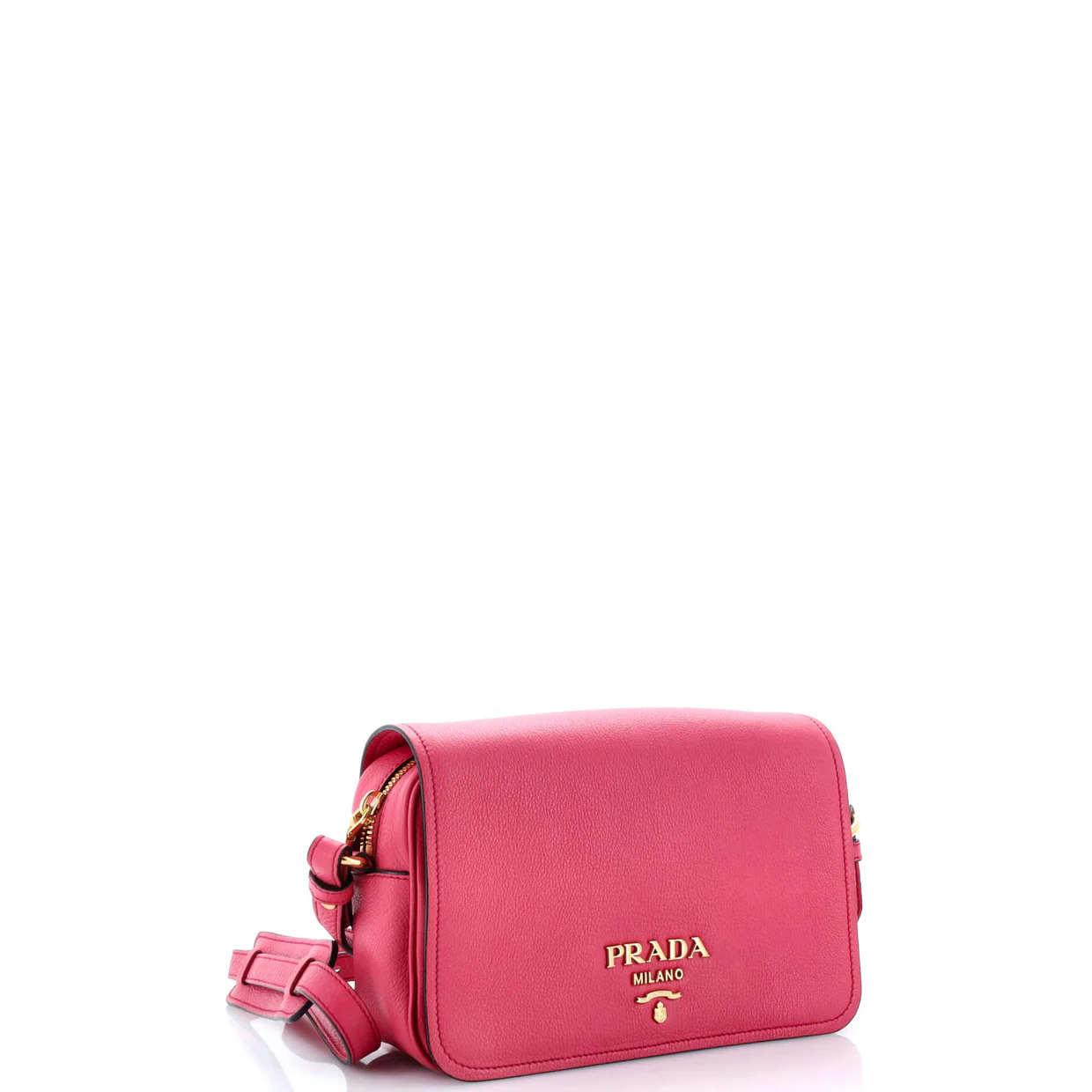 Flap Zip Crossbody Bag Vitello Phenix Small - Deep Luxury