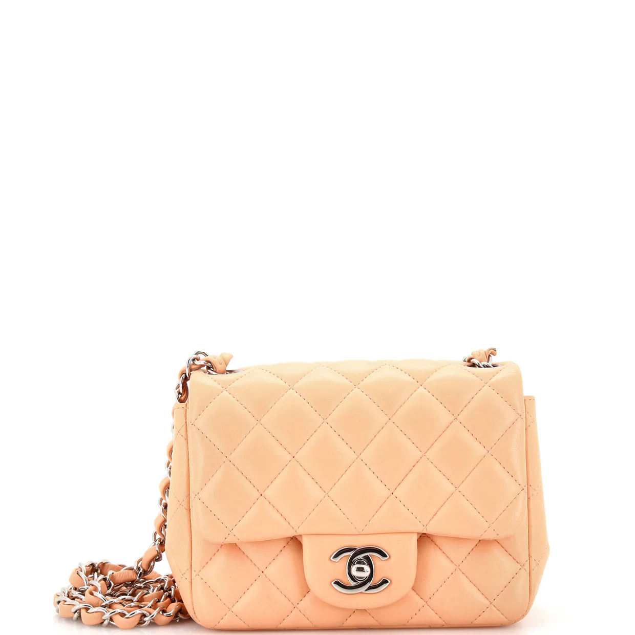 Square Classic Single Flap Bag Quilted Lambskin Mini - Deep Luxury