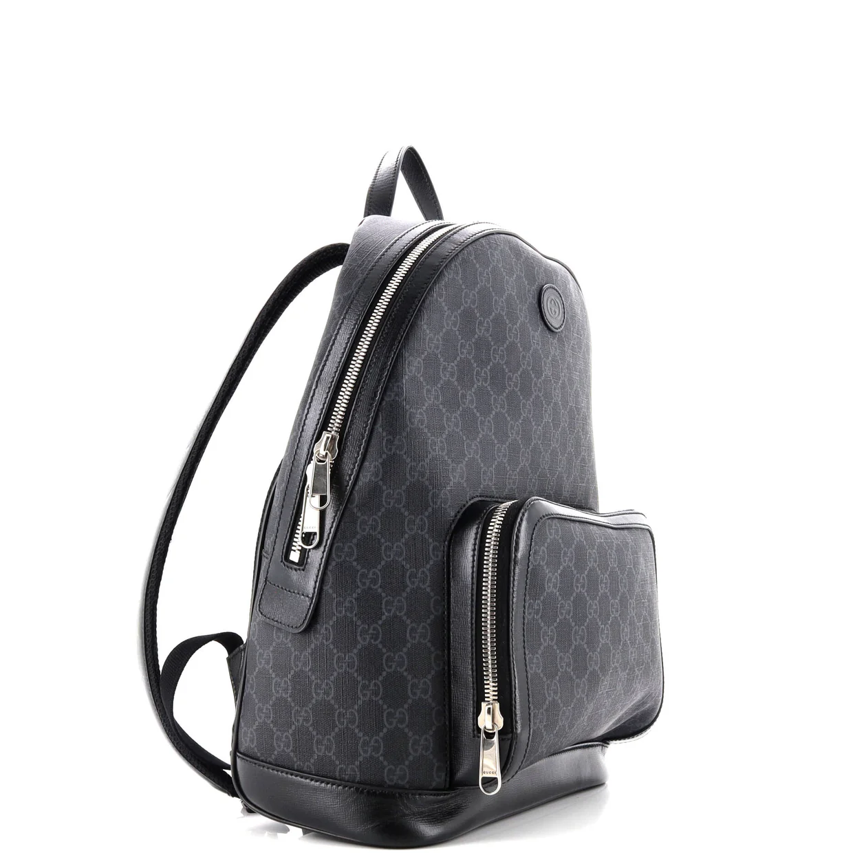 Interlocking G Patch Zip Backpack GG Coated Canvas Medium - Deep Luxury