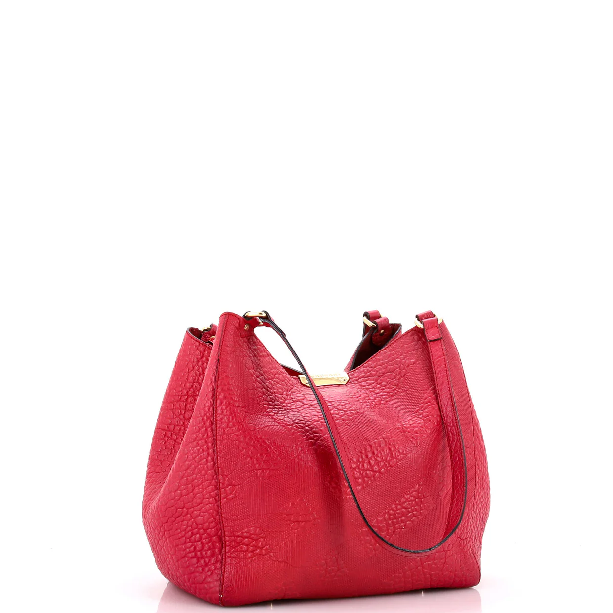 Canter Tote Check Embossed Leather Small - Deep Luxury