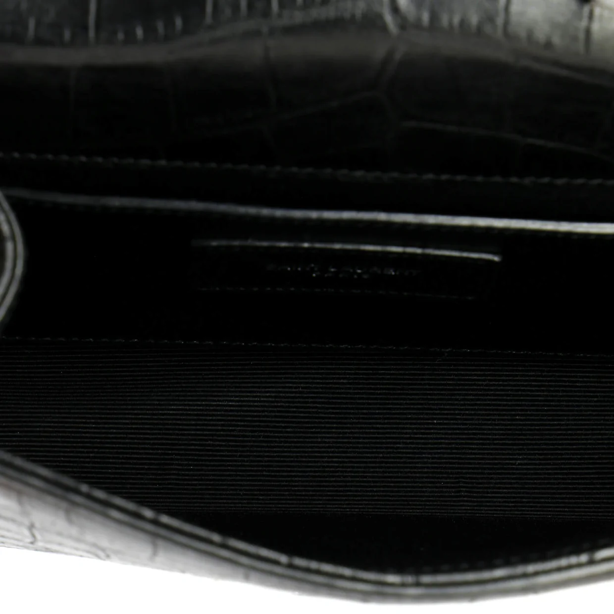 Classic Monogram Tassel Crossbody Bag Crocodile Embossed Leather Small - Deep Luxury