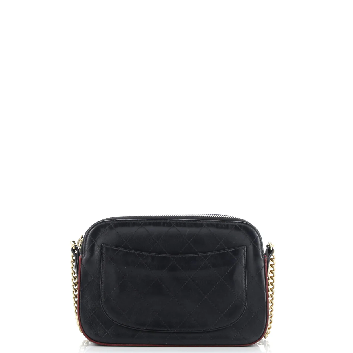 Button Up Camera Case Quilted Calfskin with Grosgrain Small - Deep Luxury