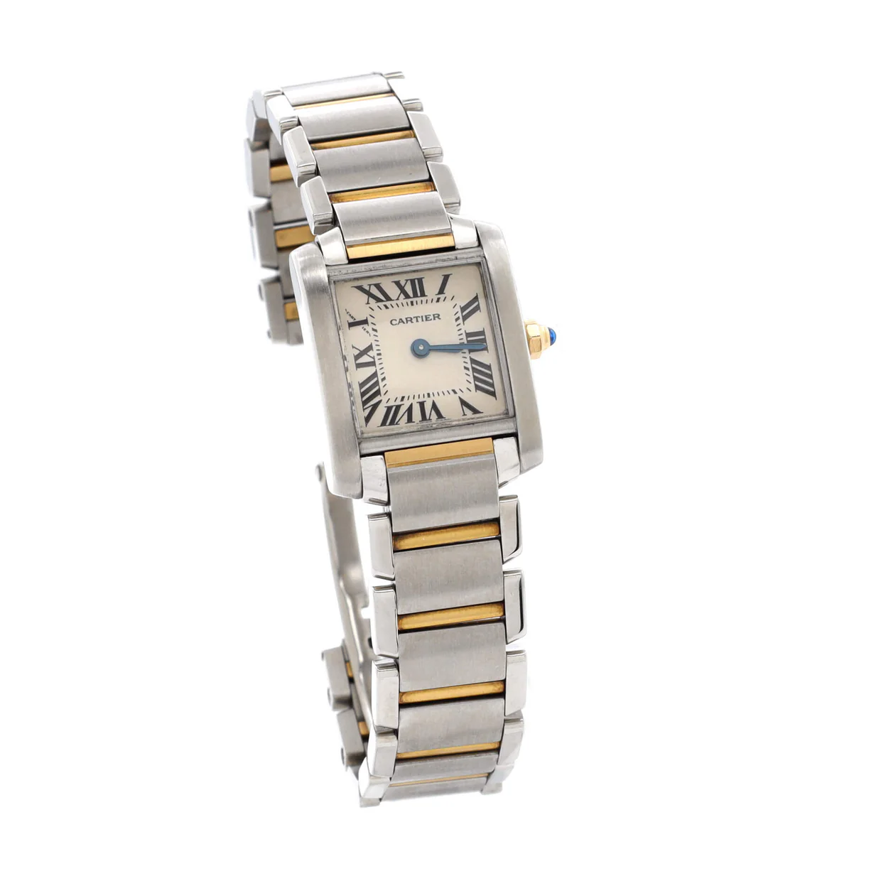 Tank Francaise Quartz Watch Stainless Steel and Yellow Gold 20 - Deep Luxury
