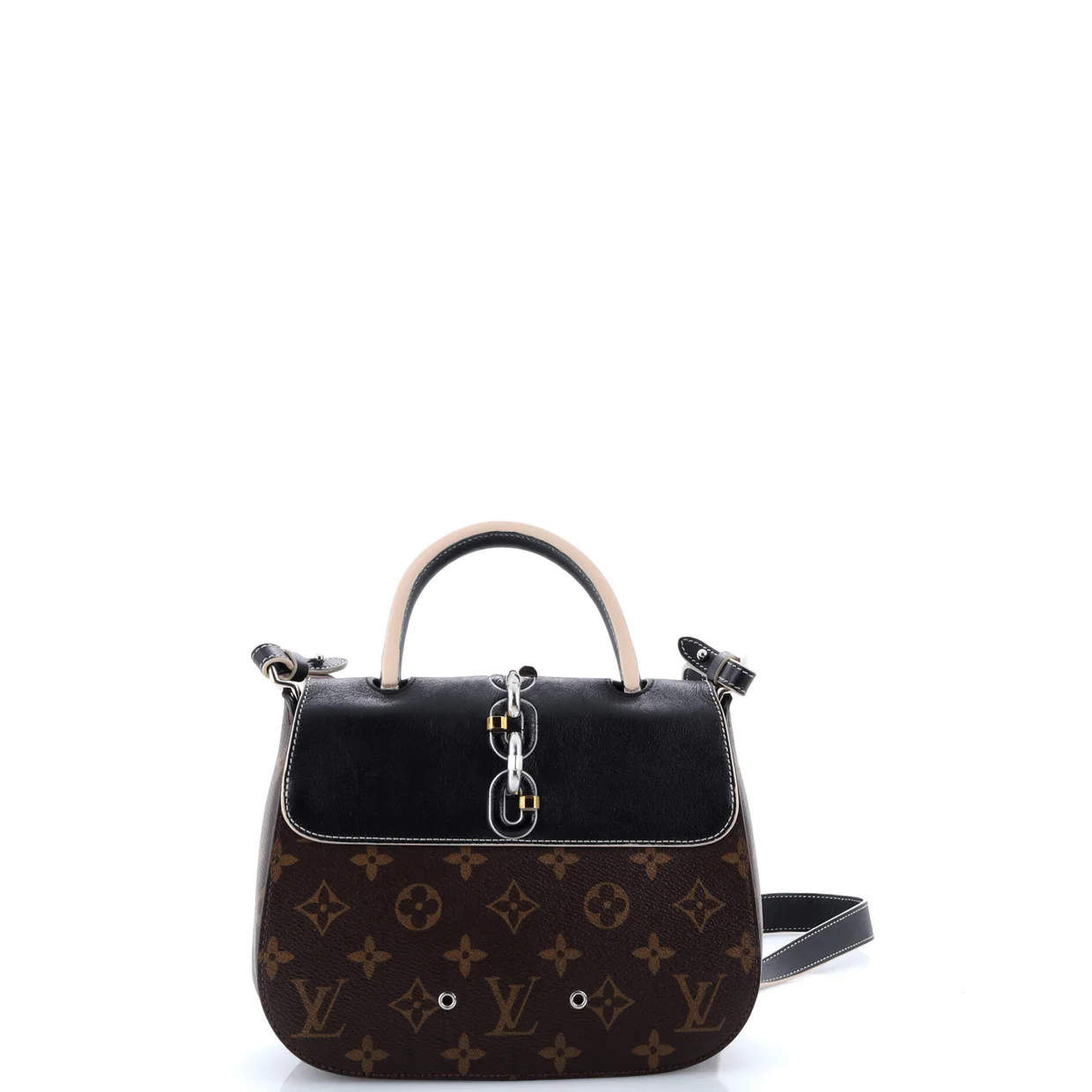 Chain It Handbag Monogram Canvas with Leather PM - Deep Luxury
